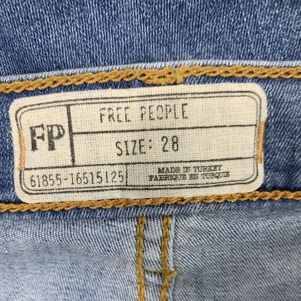 Free‎ People Jeans Womens Size 28 Destroyed Distress Skinny Medium Wash Denim